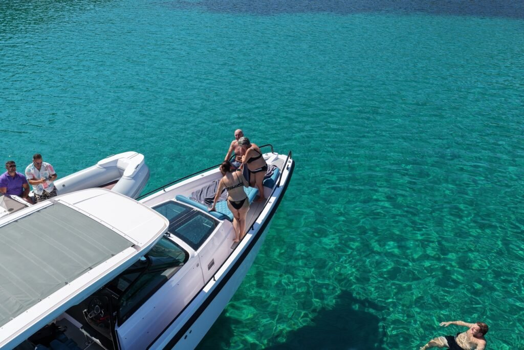 GR Boat Rental Skiathos Boat Hire Skiathos Experience the Axopar Brabus, the most luxurious boat rental in Skiathos. The ultimate choice for a premium day at sea, with twin-engine power and for up to 10 people.