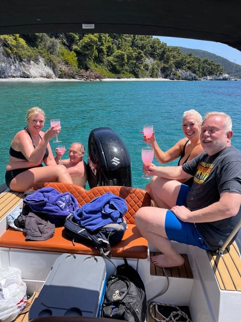 GR Boat Rental Skiathos Boat Hire Skiathos GR Boat Rental has over 20+ years of experience in boat rentals, hire, and private trips around Skiathos, Lalaria, Skopelos and Alonissos. Choose from no-licence boats, luxury boat rentals, or private trips with a skipper.